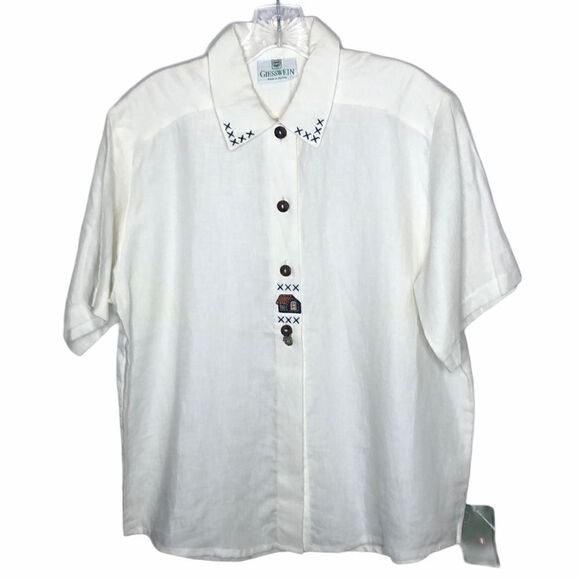 Vintage Giesswein 100% Linen Short Sleeve Top. - Picture 1 of 13